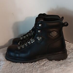 Harley-Davidson Black Leather Moto Boots